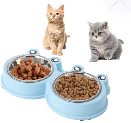 VINPAM Futternapf für Haustiere, Katzennapf aus Edelstahl, Froschzeichnung, Rutschfester Katzennapf, Haustier-, Katzen- und Welpenschutznapf