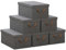 WOLTU Faltbare Aufbewahrungsboxen 6 Stück, Stoffboxen mit Deckel, Aufbewahrungskörbe für Kleidung, Bettdecke, Spielzeug, Grau, 48x29x20cm