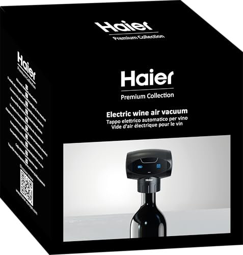 Haier - Pompe à vide électrique, préserve la saveur et l'arôme du vin, prolonge la conservation des bouteilles ouvertes jusqu'à 7 jours - Parfait pour les amateurs de vin