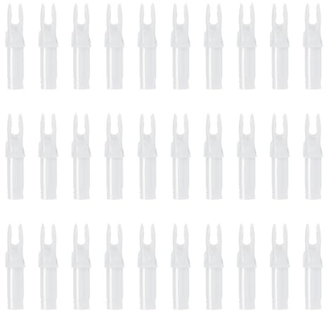 sourcing map Archery Arrow Nocks Plastic Carbon Arrow Inserts .244/6.2mm for DIY Hunting Shooting Compound Recurve Bow(White, Pack of 30)
