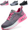 WUAYAMI Scarpe Antinfortunistiche Uomo Donna Leggere Scarpe da Lavoro con Punta in Acciaio Leggere Traspiranti Scarpe Sicurezza Comode, Rosa, 39 EU
