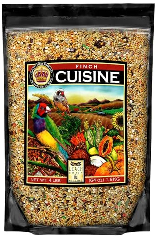 LEACH GRAIN & MILLING CO. Finch Cuisine 4 Lbs, Finch Food, Nutrient-Rich Blend Bird Seed, Birdseed for Finches and Small Birds, Support Daily Energy, Growth & Healthy Balanced Diet, No Mess Bird Seed