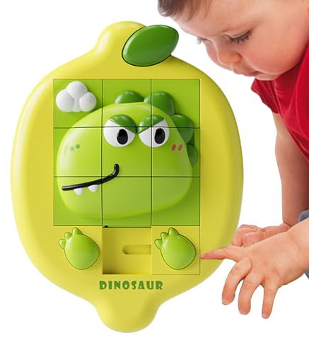 Niesel Sliding Puzzle Toy | Cute Dinosaur Brain Teasers Toy Jigsaw,Fun Engaging Educational Supplies For Kids Improves Cognitive Skills