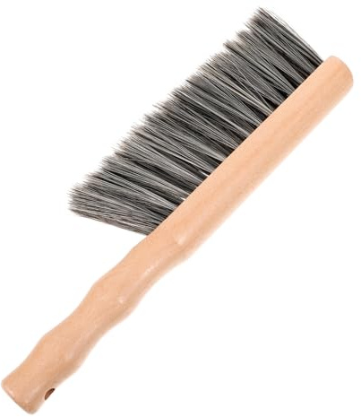 VALICLUD Fireplace Hand Brush with Wooden Handle, Gray Hearth Duster Brush for Ash and Dust Removal, Fireplace Cleaning Tool for Home Maintenance