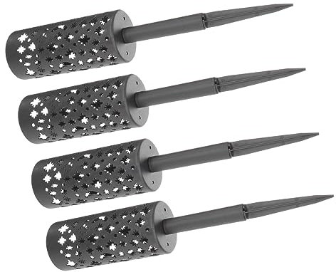 4 Pièces Vases Funéraires à Piquet Plastique pour Décoration de Cimetière Supports Ronds pour Fleurs Arrangements Floraux Plein Air