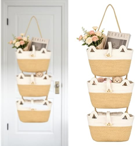 Organizador de puerta colgante de pared o puerta, cesta colgante para la puerta, 105 x 34 cm