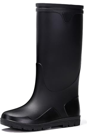 Botas de Lluvia Reflectantes de caña Alta para Viajes, construcción y Senderismo, Antideslizantes, Calzado acuático y Botas de Goma, Impermeables, duraderas y seguras