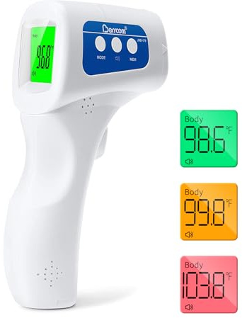 Berrcom Digital Non Contact Infrared Forehead Thermometer Contactless Thermometer 3 in 1 for Kids Infant Adult Fever Check Thermometer Temperature Gun for Baby