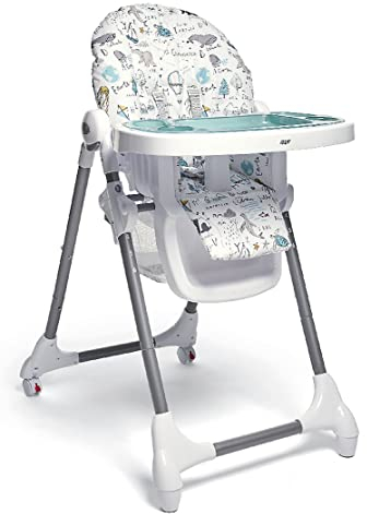 Mamas & Papas Snax Adjustable Highchair, Reclines, Foldable with Removable Tray, Happy Planet
