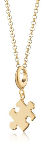 Lily Charmed 18ct Gold Plated Sterling Silver Jigsaw Puzzle Piece Pendant Necklace with 18 Sterling SIlver Chain for Women. Designed in the UK