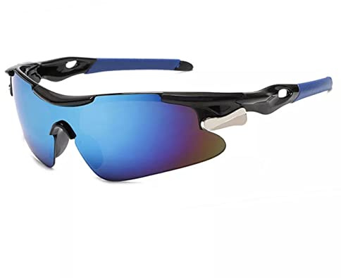 ZARCHE Polarized Windproof Cycling Sunglasses for Men Women Sports Sun glasses UV400 Protection Fishing, Golf Outdoor Glasses (Blue/Blue)