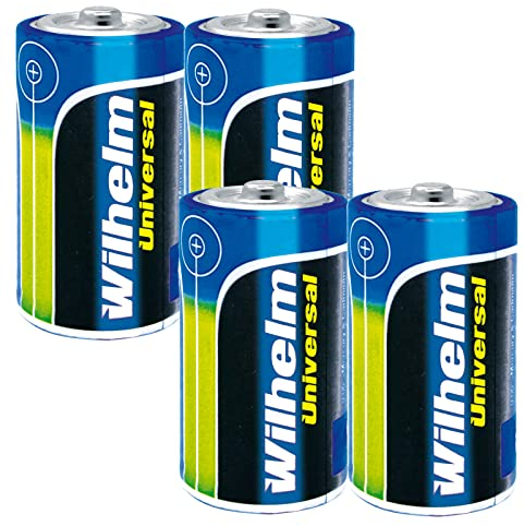 4 x Mono D Universal Wilhelm Alkaline Batterien LR20 1,5V