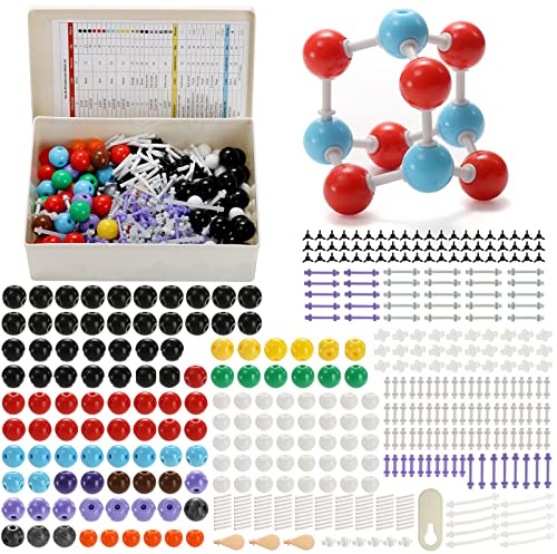 SOUJOY 444 Pieces Chemistry Molecular Model, Organic and Inorganic Modeling Kit, Class Set with Atoms Bond, Links and, Short Link Remover Tool for Learning Science