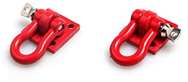 NORMICHIC Gancio di traino in metallo per rimorchio SCX10 D90 RC Car Rock Crawler, gancio di traino modello Simulazione fibbie per veicoli per HILUX WRAITH TUNDRA CC01 (rosso)