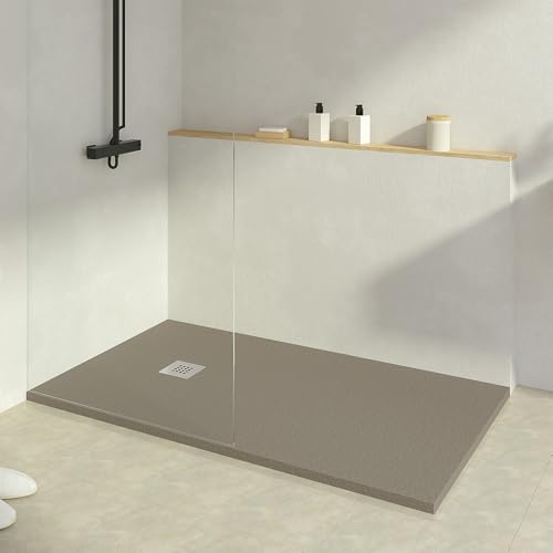 KOES - Plato de Ducha de Resina Modelo INDO – 90x190 – Gris cuarzo RAL 7039