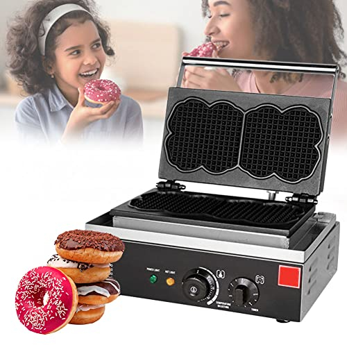 1550W Kommersiell Non-Stick Donut Making Machine, Donut Maker Maskin med 6 hål, Dubbelsidig uppvärmning Donut Machine, Gör Donuts Cake Pops Våfflor Party Treat Waffle H