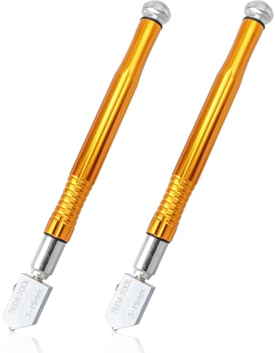 Mesee Juego de 2 cortadores de vidrio, profesional de carburo de tungsteno, cortadores de vidrio, estilo lápiz, herramienta de corte de puntuación de espejo para corte de azulejos de cerámica de