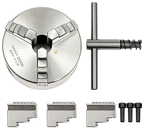 Mandrin à trois mors de précision, mandrin à trois mors, mandrin tour a bois, mandrinn à trois mor de 125 mm, convient pour les tours.