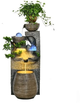 Fuente de Jardín Decoración de la fuente de agua, decoración del piso de agua circulante interior de la sala de estar, paisaje del balcón del patio paisaje de la fuente rocosa Fuente Exterior