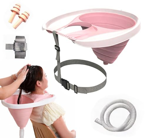 Lavabo Pour Cheveux, Lavabo pour Cheveux pour Personnes Alitées Lavabo Pliable Lavabo Gonflable pour Cheveux Avec Ceinture pour Personnes âgées Enfants Handicapés Femmes Enceintes