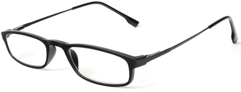 MMOWW Gafas de Lectura para Hombres Mujeres Flexibles Bloqueo a Luz Azul Ultraligero Montura Rectangular Cómodo Trabajo Lectura (Negro, +1.0)