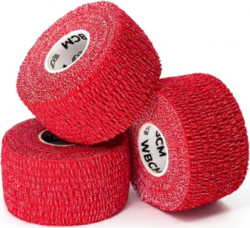 WARM BODY COLD MIND Bande de pouce pour haltérophilie | 3,8 cm x 6,3 m | Bande antidérapante à crochet pour salle de sport, dynamophilie, soulevé de terre, haltérophilie, bandage de doigt athlétique