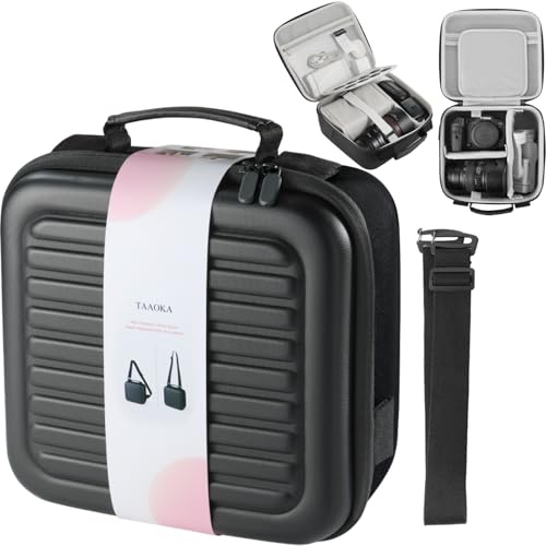 TAAOKA Camera für Canon EOS Rebel 2000D/4000D/1300D/R50/R100/R5/R7/R8/R6 Mark II/250D DSLR-Kamera Hartschalen-Tragekoffer,Schutz-Hülle für Canon EOS-Kamera Objektiv,nur Koffer (Schwarz)