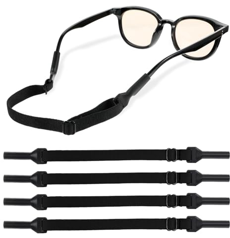 ValueBargain 4 fasce per occhiali sportivi, regolabili, antiscivolo, traspiranti e confortevoli per uomini, donne e bambini (design senza coda)