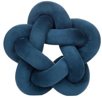 XIUsheUA Cojín Anudado a Mano Cojín de Terciopelo Cordero con Forma Bola Anudada, Ultra Suave, Decorativo, Tejido a Mano, for sofá o baño(Dark Blue)