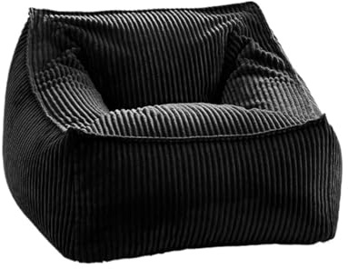 LSYHHXC Puffs Pera Funda de Pana for puf 【¡Sin Relleno! ¡Debes Comprar el Relleno por Separado!】(Black)