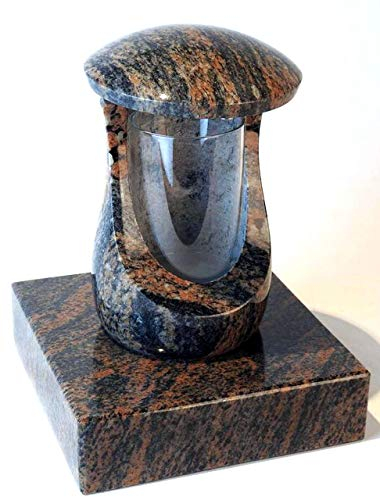 designgrab Grablampe Cerres und Sockel aus Granit Gneis Halmstad, Grabschmuckset