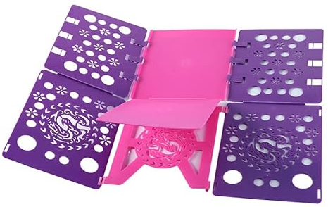 RHP Verstellbar Pullover Hosen Hemden Wäsche Kinder- und Erwachsen-Faltbrett Falthilfe für Wäsche Kleidung T Shirt Falten Wäschefaltbrett Hemdenfalter Wäschefalter für Kleidung Aller Art (Lila/Pink)