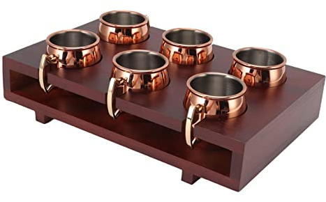 Moscow Mule Kupferbecher Mule-Becher-Set, Korrosionsbest?ndig, Leicht zu Reinigen, 2 Unzen, W?rmeisolierende Moscow-Cocktail-Tasse mit Ablage f¨¹r Bar, Moscow Mule Kupferbecher,