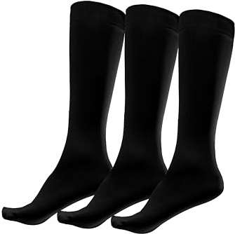 Trifolium 3 Pairs Women's 80 Denier Nylon Knee High Pop Socks with Comfort Top One Size Charcoal (SOX3588-80D-3P-Charcoal)