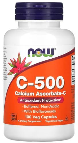 Now Foods - C-500 | Vitamine C-500 Calcium Ascorbate | Haute concentration en Vitamine C pour le soutien du système immunitaire - 100 Capsules