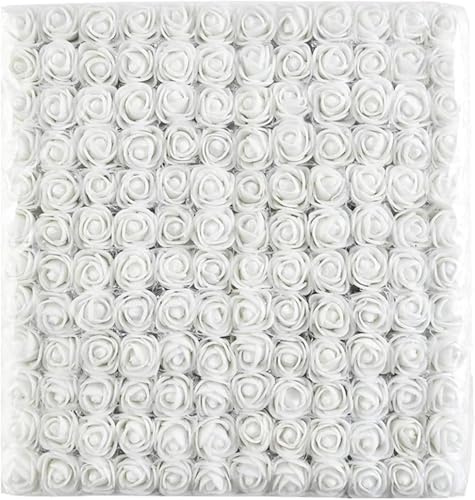 144 pezzi di fiori artificiali per il fai da te, piccoli fiori artificiali, per matrimoni, spose, fermagli per capelli, decorazioni fai da te, 2,5 cm (bianco)