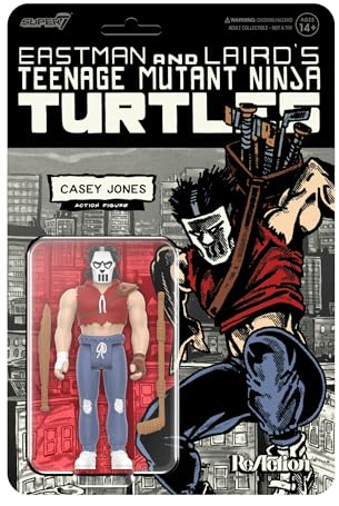 Super7 Figuras de reacción de Las Tortugas Ninja Mutantes Adolescentes Wave 11 - Figura de acción de Casey Jones (Color cómic)