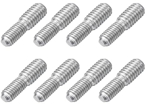 QUARKZMAN 8 stycken M5 x 10 mm till M6 x 10 mm gängstång stående bultar dubbelsidig gängstift skruvbultar, 304 rostfritt stål gänga reduceringsadapter för möbelmaskinmontering fastsättning