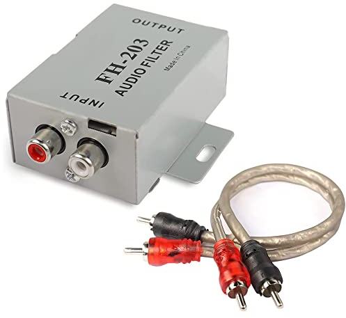 XMSJSIY Car Audio Noise Isolator Filter, 2 Channel RCA Ground Loop Signal Noise Suppressor Filter Eliminator for Amplifier Speaker Car Audio Systems