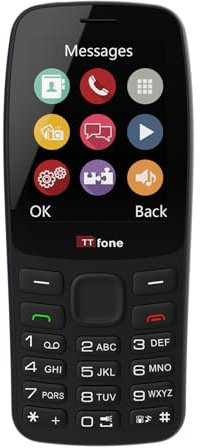 TTfone TT175 2.4inch UK Sim Free Dual Sim Basic Simple Feature Mobile Phone – Unlocked with camera Torch Media Games and Bluetooth - Pay As You Go (EE, with £0 Credit, Blue)