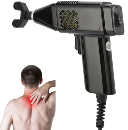 NSXAYIWE Elektrischer Chiropraktiker,Massagegerät,Elektrisches Werkzeug Zur Wirbelsäulenverstellung, 3 Kraftgetriebe Und 4 Massageköpfe,Chiropraktik Korrekturwerkzeug für Therapie Wirbelsäule