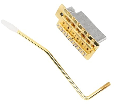 52,5 Mm Gitarr Tremolo Bridge, Vintage Tremolo Bridge Zinklegering Elektrisk Gitarrbro Kompatibel med Strat-stil Gitarrer (Guld)