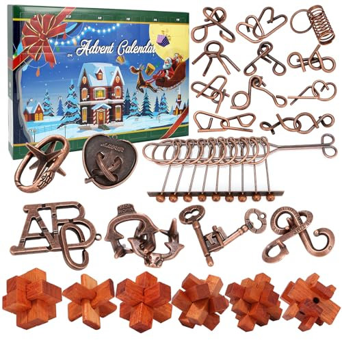 Advent Calendar 2026 Brain Teaser, Teens Adults 24 Days Christmas Countdown