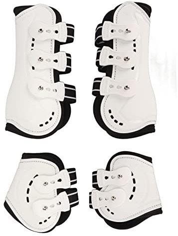 OPPWONG Pferdegamaschen, Atmungsaktiv, Vorne Offen, Schützende Pferdesehnengamaschen, Pferdeschuhe, Pferdefliegenstiefel, Reiten, Reitausrüstung, Sicherer Beinschutz Zum Reiten, (Mittel)