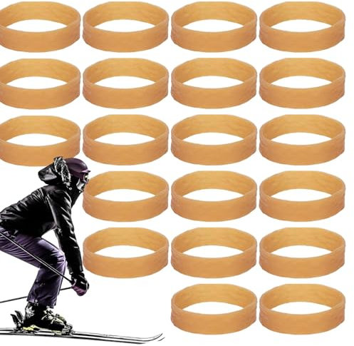 Skidbindande gummiband | 20 x gummiskidväxel bromshållare | Vintertillbehör för utomhussport, skidjusteringssats för snowboardskidor, förbättrar säkerheten och skoj