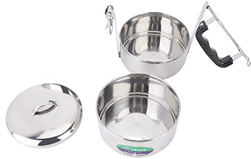 GEERYZHE Contenitori per Box da Pranzo, Acciaio Inossidabile per il Pranzo Container Contenitori il a Box da Spessa Multistrato l'utilizzo della Scuola di Picnic Ufficio a Casa (2 livelli)