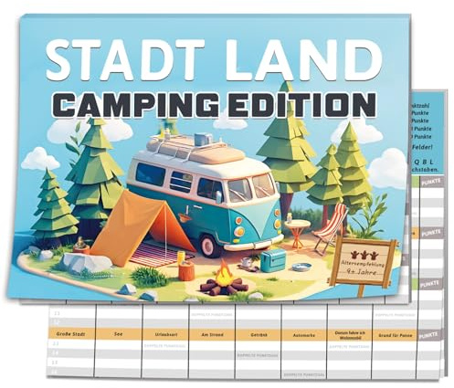 Stadt Land Kartenspiel Camping Edition, Geschenke für Camper Männer Frauen, Wohnmobil Gadgets, Camping Spiele Zubehör 2026, Ostergeschenke Erwachsene, Kommunion Konfirmation Jugendweihe Geschenke