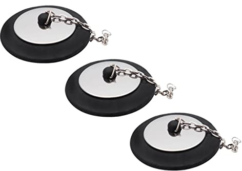 BATHVEVE Tapones De Desagüe para Bañera De Goma con Cadena Larga 5cm Accesorios De Baño Resistentes y Confiables para Drenaje De Bañera y Lavabo 3 Piezas
