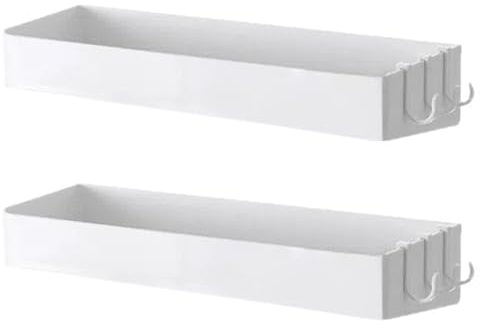 Rieoany Estante Baño Sin Taladro, 40x10x6 cm, Carga 5 Kg, Blanco, Adhesivo, Cocina y Baño