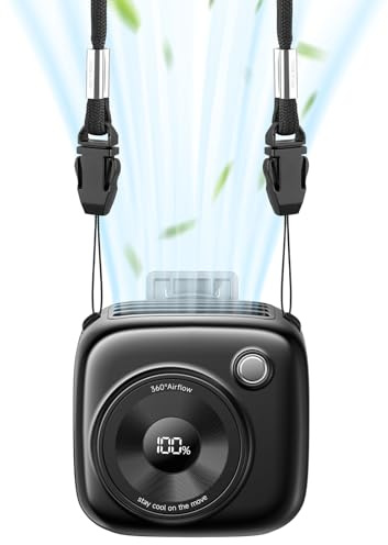 3000mAh Ventilatore da Cintura, Mini Ventilatore Silenzioso Portatile, Ventola Ricaricabile in Vita con Batteria 10H, con 3 Velocità & 14500 RPM, con Clip, Ideale per Campeggio ed Outdoor Estive